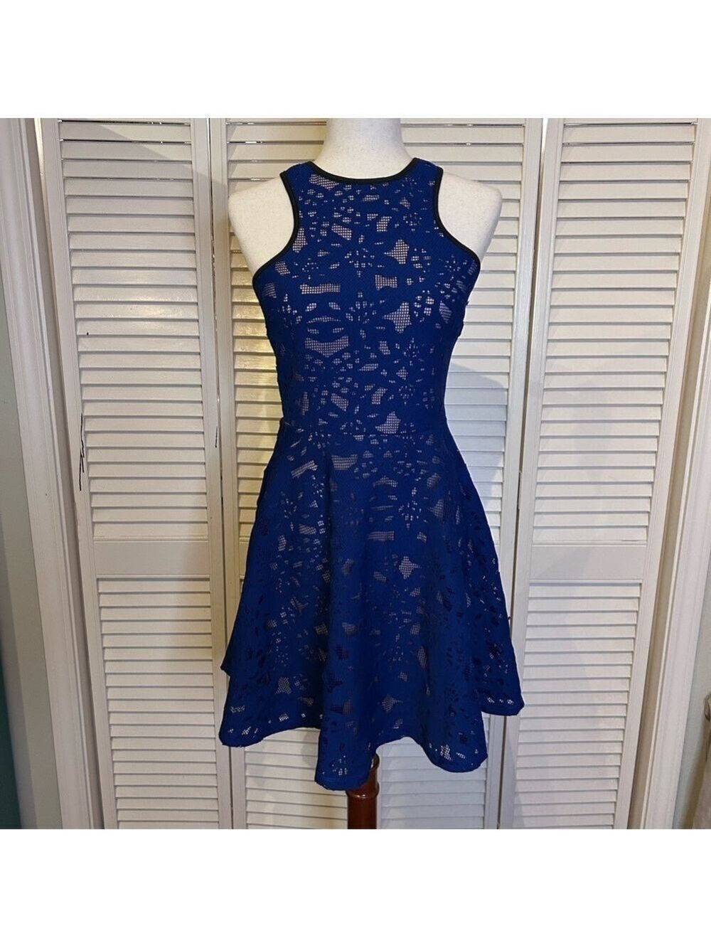 Royal Blue Lace Mini Dress Medium